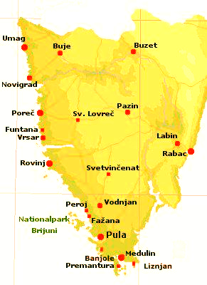 Karte von Istrien